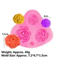 Stampo in silicone rosa a 5 cavità con rose per sapone, candele e torte fatte a mano - Stile 4