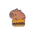 Pin's émaillé capybara dessin animé sur un hamburger avec finition laquée - Capybara sur Burger (QHXZ3153)