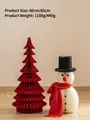 2-pack festive honeycomb paper set with red Christmas tree and snowman, 60cm and 82cm - Set 8 (2pcs)