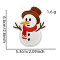 Detail of embroidered snowman patch with dimensions 6.6cm by 5.3cm for holiday decor - Christmas Patch 32# (Branch Arm Snowman)