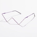 Close-up of wavy metal rimless glasses frame in dark purple with sparkling rhinestones - C08 Purple with Rhinestones