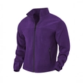 Men's deep purple polar fleece jacket with stand collar and full zipper for outdoor warmth - S / Purple
