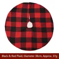 Christmas tree skirt with red and black buffalo plaid pattern, 38cm diameter size - Red and Black Plaid (38cm)