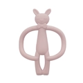 Pink rabbit silicone baby teether with easy-grip rings for soothing infants gums - Bunny-Dusty Pink