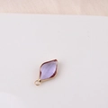 Macro shot of rhombus purple crystal pendant with gold-plated frame for jewelry making - Purple (11#)