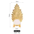 Décoration feuille de vigne dorée avec boule de cristal, variante de 15cm de haut - Feuille de vigne - Boule de cristal