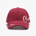 Gorra de coleta granate en algodón desgastado con bordado de letras Cloud lateral - Burdeos (24A271)