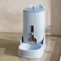 Light blue automatic pet feeder with cat-ear lid and transparent food window - Feeder / Jungle Style / Blue