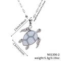 Detailed view of silver turtle pendant with size 2.5x2.3cm and weight 5.3g measurements - Silver Sea Turtle (N01306-2)