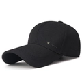 Strukturierte schwarze Baseballkappe mit goldenem HEROISM-Metalllogo und gebogenem Schirm - Schwarz