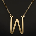 Elegant gold-plated stainless steel necklace featuring a minimalist letter W pendant - Gold W