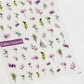Adesivi per unghie 5D foglie cadute JX027 con motivi botanici viola e verdi eleganti - Serie Fallen Leaves Foglie Naturali (KX022)