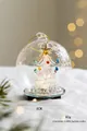 Luminous glass Christmas ornament featuring an internal tree and white snowflakes, 8cm size - Christmas Tree Glass Ball (8cm) / 8cm