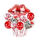Valentine's Day balloon set with red lips Kiss Me foil balloons and heart latex accents - Red Lips Style