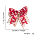 Detailed size specifications for 10x9.5cm double-layer Christmas burlap bow decoration - Red Santa Snowman Style