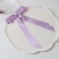 Barrette à cheveux élégante en satin lavande avec long ruban sur plateau en céramique - Violet