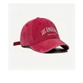 Gorra de béisbol rojo oscuro lavado vintage con bordado de letras de Los Ángeles - Ajustable / Rojo