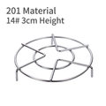 201 stainless steel steaming rack, size 14 with 3cm height and round tripod design - 201 Series / Diameter 14cm / 3cm
