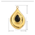 Macro shot of 28x18mm waterdrop pendant with black natural stone and gold steel base - YE138-Black Water Drop Classic