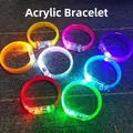 Glow-in-the-dark purple acrylic LED bracelet featuring built-in electronic lighting - Large Wide Bracelet / Multicolor