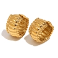 Vintage 18K vergoldete Edelstahl-Creolen mit gedrehtem Design in glänzendem Goldfinish - Perlen Gedrehter Kleiner Reifen / Gold