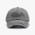 Casquette de baseball gris foncé délavé avec broderie Bluefin et effet usé - Réglable / Gris fumé