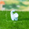 Miniature blue elephant figurine for moss landscapes, size 2.1cm x 1.6cm on green grass - No.6 Little Elephant