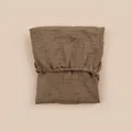 Detail of dark coffee double-layer cotton gauze fitted sheet with elastic band texture - Dark Brown / 81*41 cm