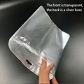 Pack of 50 silver resealable pouches with transparent front and hanging hole - Silver 5.5*9cm