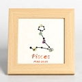 Wooden frame decoration with Pisces zodiac pattern made of colorful crystal stones - Pisces