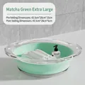 Faltbares Kunststoffbecken in Matchagrün mit transparentem Rand, platzsparend - Extra groß / Matcha-Grün