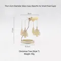 Golden Christmas tree rotary spinning candle holder with festive metal tree charms - 6.6CM Christmas Tree Style