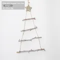 White wall-hanging wooden branch Christmas tree with snow effect, 60x37cm hanging decor - White Wooden Wall-hanging Christmas Tree Frame 60cm