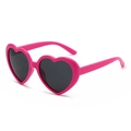 Occhiali da sole a forma di cuore rosa con lenti polarizzate scure e montatura in plastica - Rosa Rosso Lenti Grigie Polarizzato
