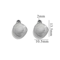 Silver stainless steel seashell pendant charm with dimensions for DIY jewelry making - Shell - Silver