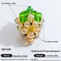 Grape shape stainless steel pendant in emerald green and champagne beads finish - Grape Shape Transparent Bead Pendant (PJ91287)