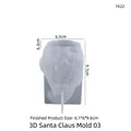 Translucent white 3D Santa Claus silicone mold for DIY Christmas candles and soaps - Mirror Style - Santa Claus / Milky White