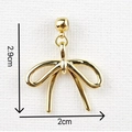 Golden bow pendant dimensions showing 2.9cm height and 2cm width for jewelry making - Bowknot Pendant