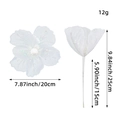 White Christmas mesh flower decoration with sequins and 20cm flower head for Xmas trees - White