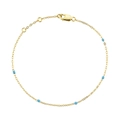 Eleganteres S925 Sterlingsilber vergoldetes Armband mit fünf hellblauen Zirkonperlen - 925er Silber / 18K Gold