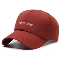 Berretto da baseball rosso scuro con ricamo Memorie bianco su twill di cotone - Regolabile / Borgogna