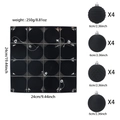 Set of 16 black 6cm flocked Christmas balls with varied textures for tree decoration - Black Zirconia Set