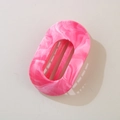 Elegant oval pink marble textured hair claw clip made of durable ABS resin - Bulk Packaging / Oval Clip / Deep Pink