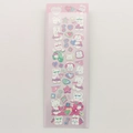 Cute pixel art bear stickers in macaron colors with laser glitter finish for journals - Music Rabbit
