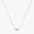 Elegante collana a sfere in argento sterling s925 con ciondolo a perla tonda lucida - Argento sterling 925