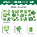 26Pcs St. Patrick's Day clover window stickers set with green shamrock patterns - Clover Set 26Pcs (4 Sheets) (CT24Y11054T_T)