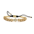 Hamsa-Hand Armband mit bösem Blick, goldenen Perlen, schwarzen Kordeln und Zirkonia - Hamsa Hand