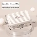 Portapillole portatile bianco crema stile valigia 7 giorni in materiale PP alimentare - Grande / Bianco Crema