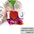 Fermaglio cuore rosso glitter con lettere I U, paillettes e tulle per feste - Stile I Cuore U