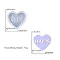 Dimensions du moule en silicone en forme de cœur avec lettrage Happy pour résine - Moule de Couvercle de Rangement Cœur Happy